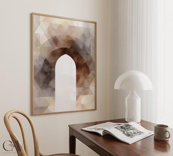 Mosque Arch Neutral Watercolor Art Print