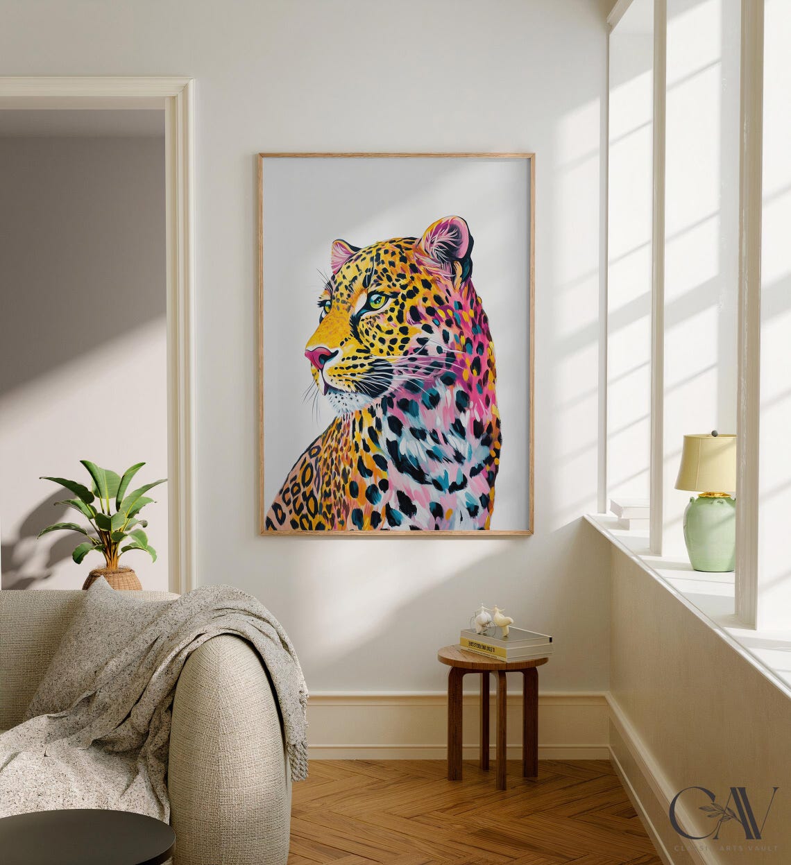 Colorful Leopard Portrait Modern Pop Art Wildlife Animal Poster - Image 2