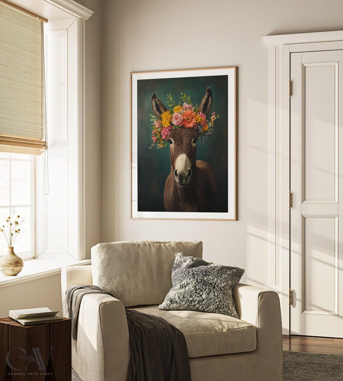 Donkey Maximalist Eclectic Animal Portrait Art Print - Image 3