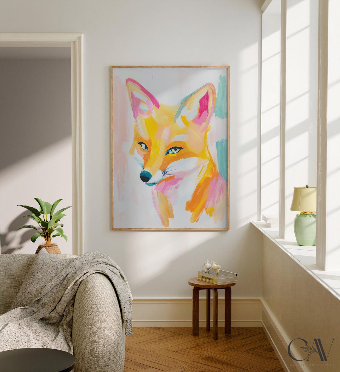 Pastel Pop Art Fox Portrait Vibrant Modern Wildlife Animal Poster - Image 2
