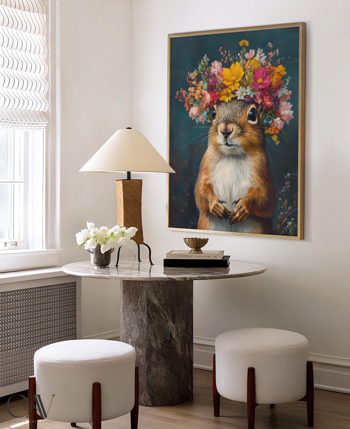 Squirrel Maximalist Eclectic Animal Portrait Print - Image 4