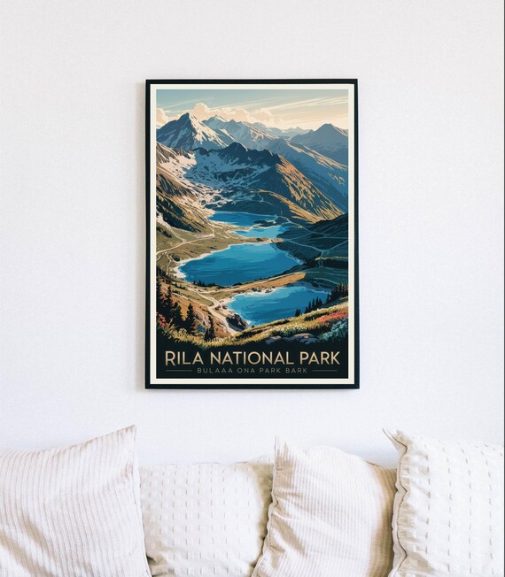Rila National Park Bulgaria Alpine Lakes Mountain Travel Poster