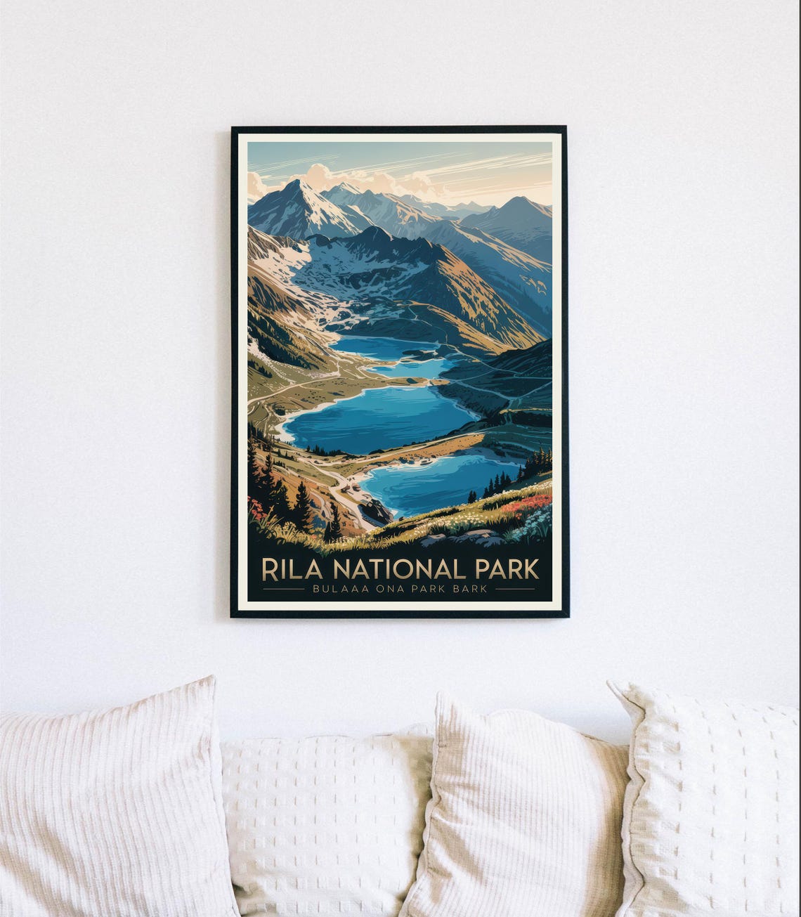Rila National Park Bulgaria Alpine Lakes Mountain Travel Poster