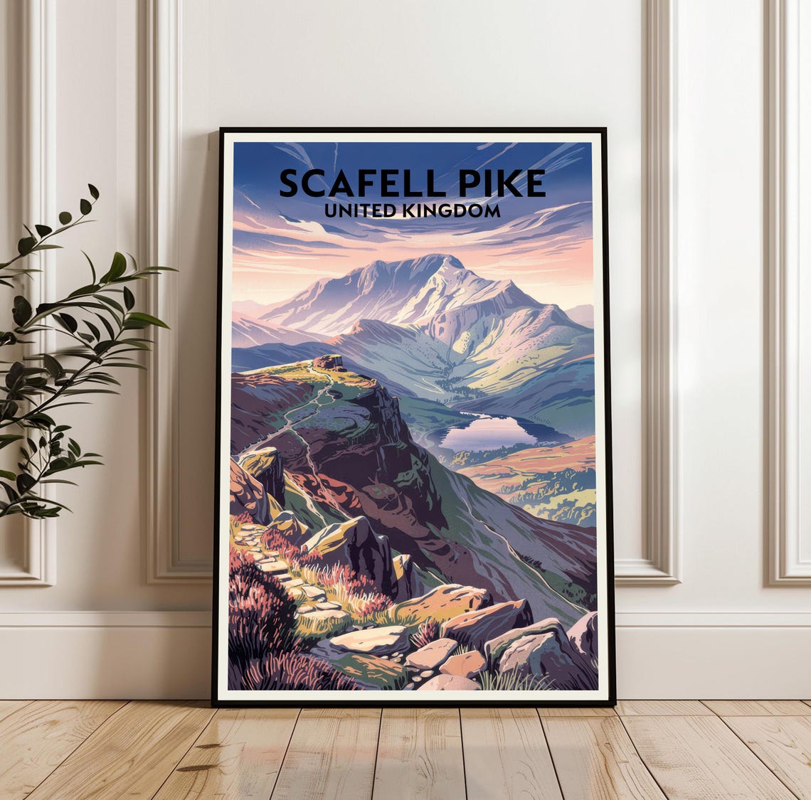 Scafell Pike United Kingdom Mountain Sunrise Landscape Travel Poster