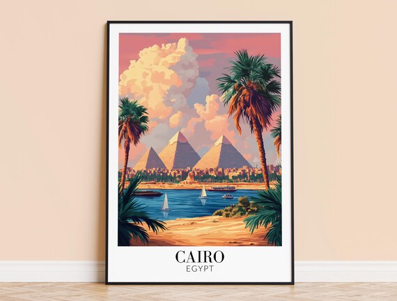 Cairo Print Cairo Egypt Travel Wall Hanging Home Decoration Gift For Art Lovers Cairo Wall Poster Art
