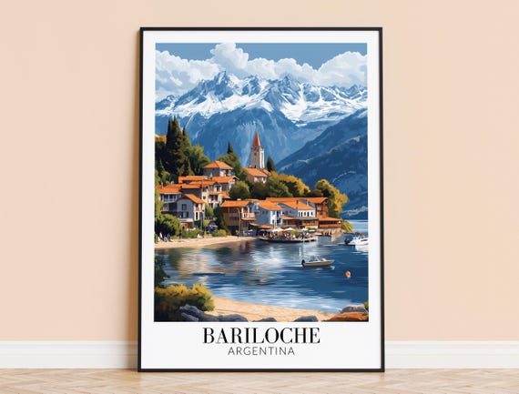 Bariloche Print Argentina Travel Wall Art Poster Framed Or Unframed Home Decor Wedding And Housewarming Gift Personalised