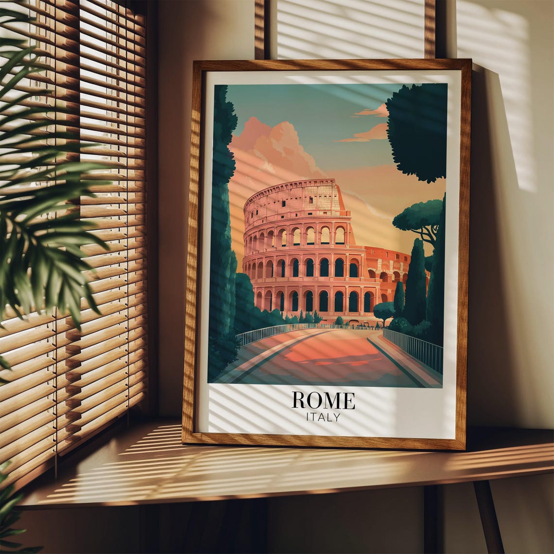 Rome Italy Colosseum Glowing In Warm Sunset Light Landmark Poster - Image 3