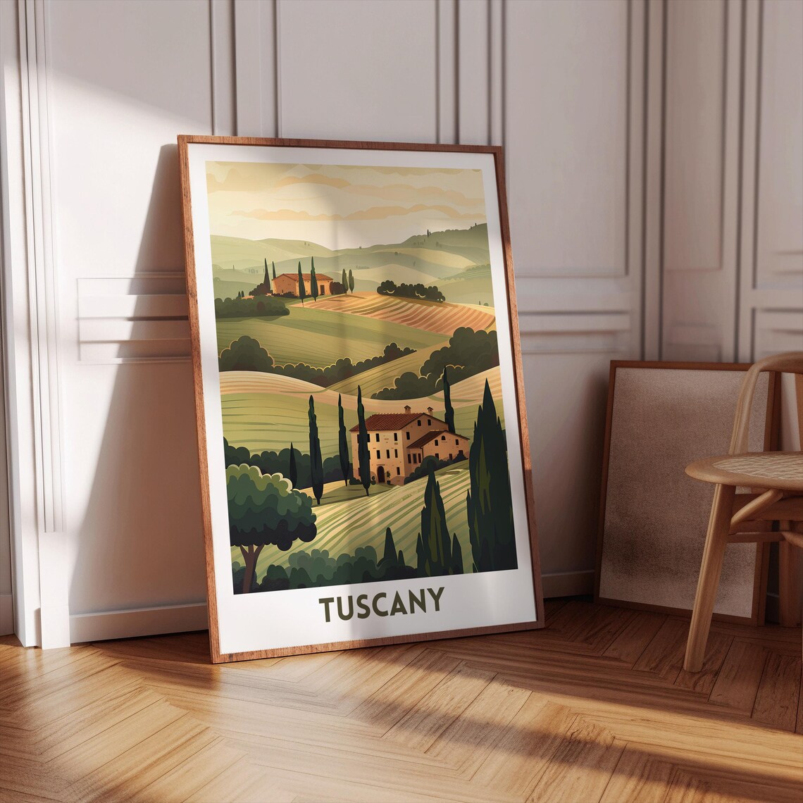 Tuscany Rolling Hills Villa Italy Countryside Cypress Trees Poster - Image 3