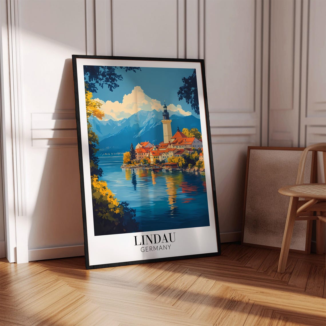 Lindau Lighthouse Lake Constance Sunset Germany Travel Poster - Image 2