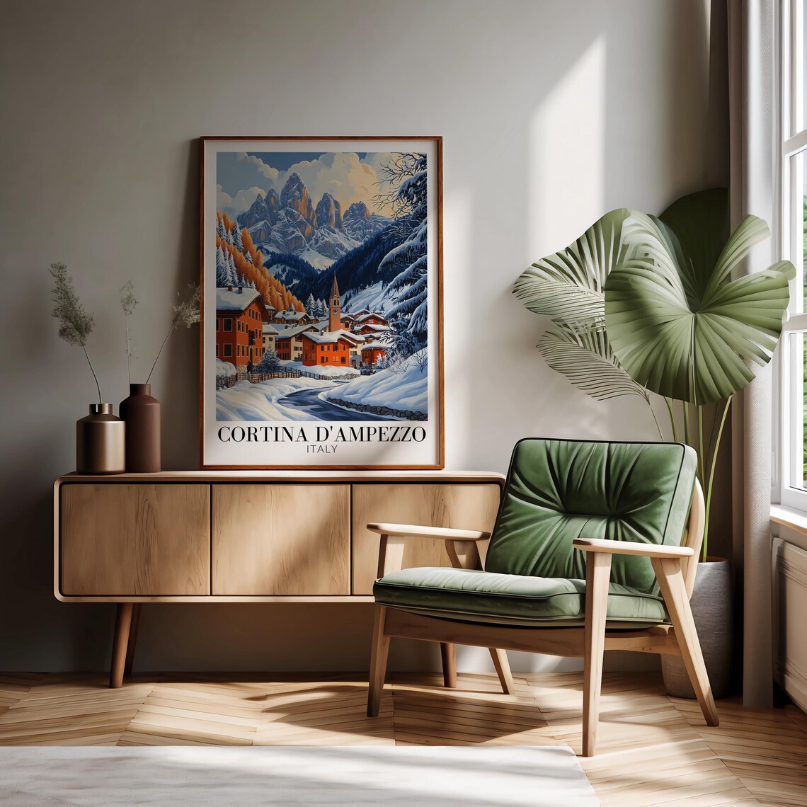Cortina d'Ampezzo Italy Travel Poster, Wall Decor - Image 2