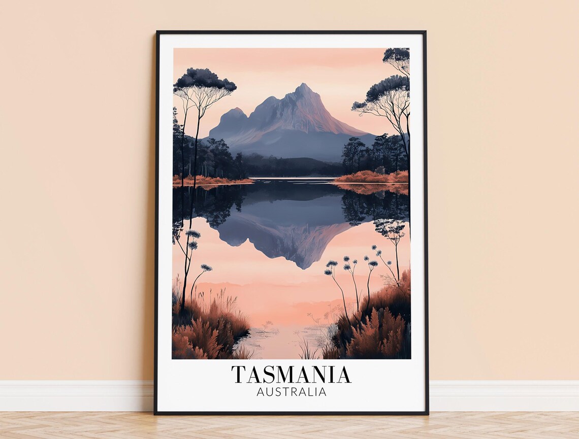 Tasmania Australia Travel Poster, Travel Wall Hanging