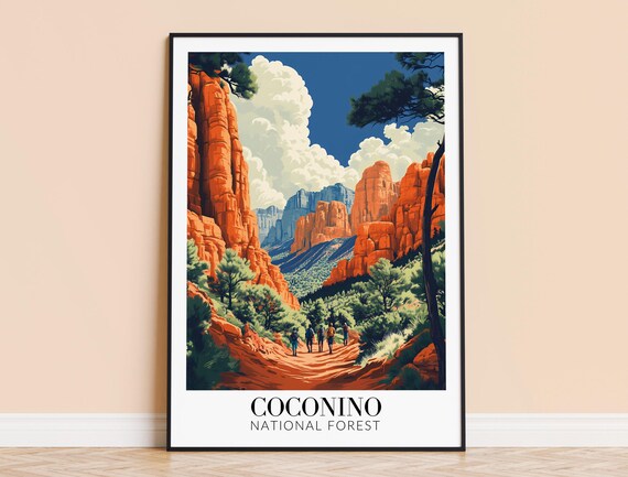 Coconino National Forest Arizona Red Rocks Canyon Trail Poster