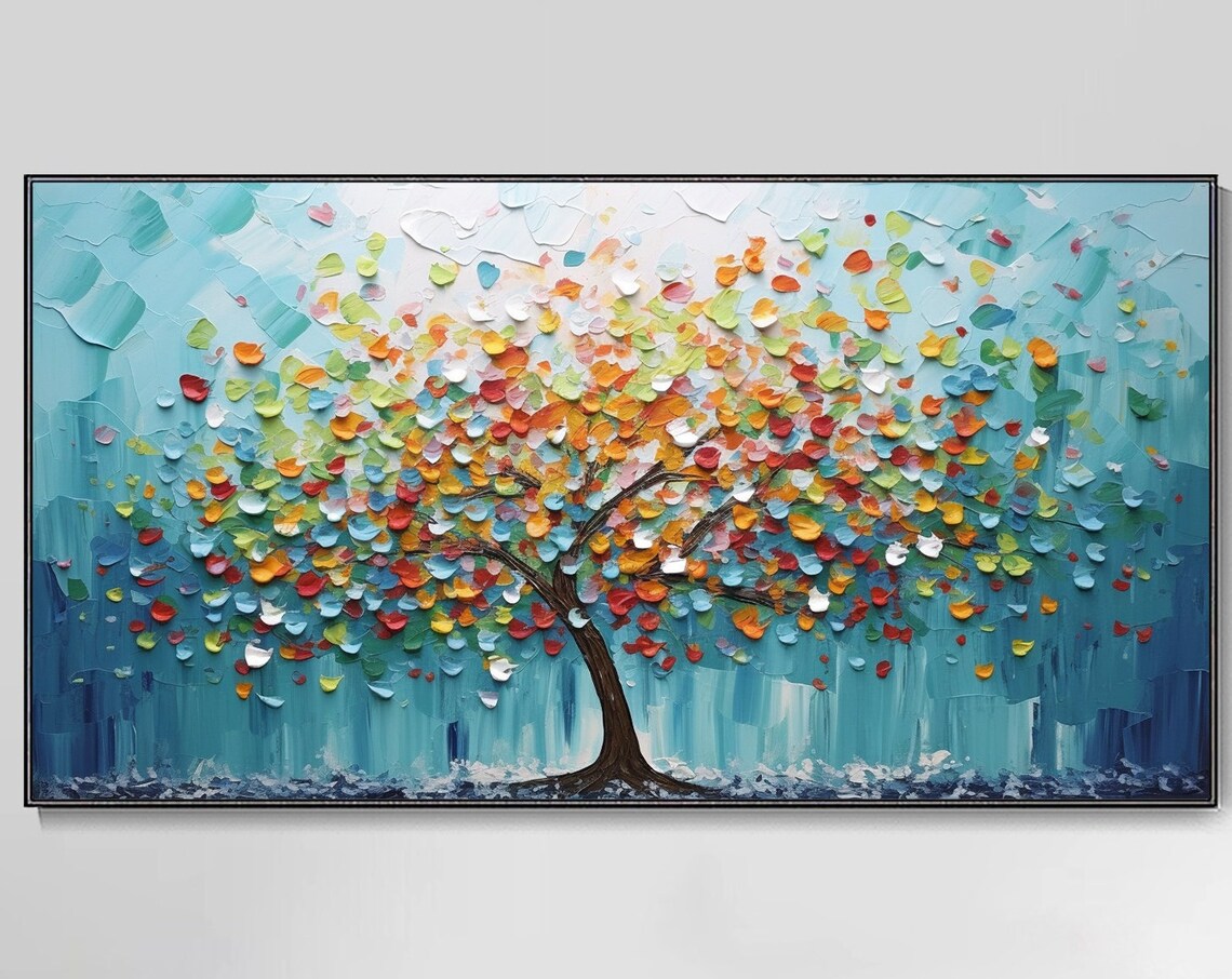 Colorful Tree Abstract Floral Landscape Art Print