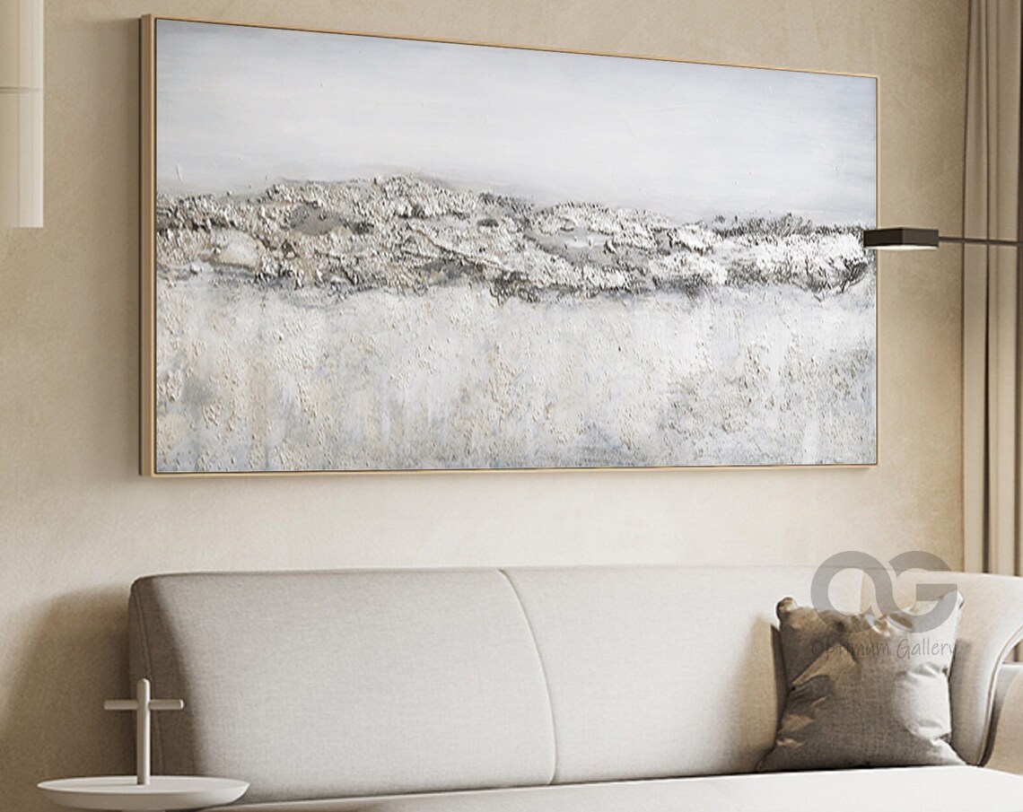 Abstract Gray Textured Landscape Minimalist Art Print - Image 5