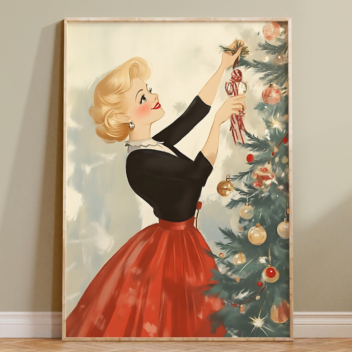 Christmas Retro Holiday Decor Poster Print