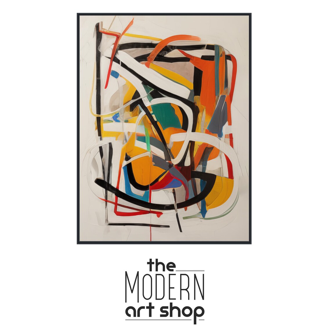Abstract Line Art, Contemporary Gesture Art Print - Image 4