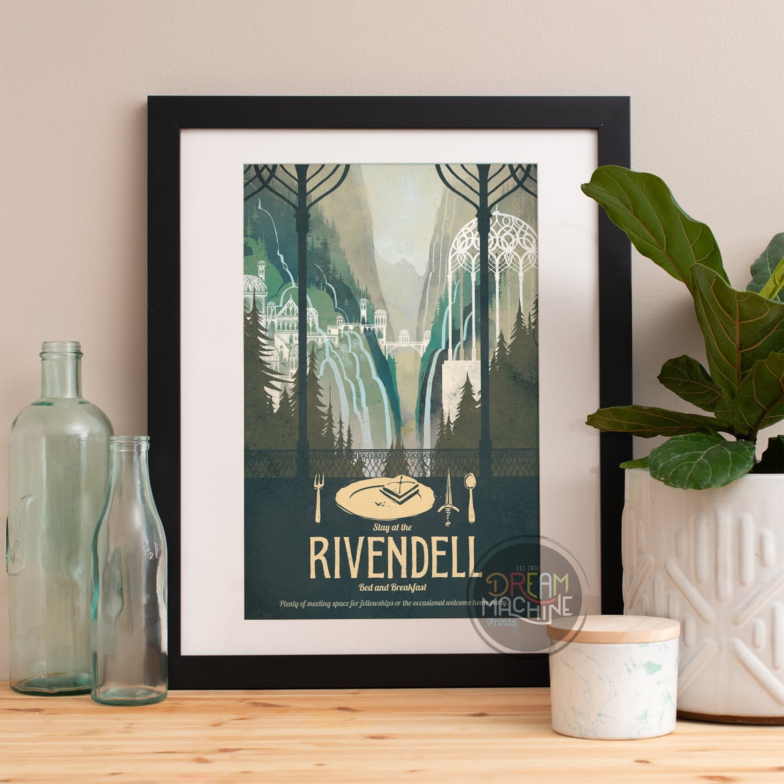 Lord Of The Rings Poster Rivendell Bed And Breakfast Travel Poster Lord Of The Rings Lotr Rivendell Lord Of The Rings Art Travel Poster