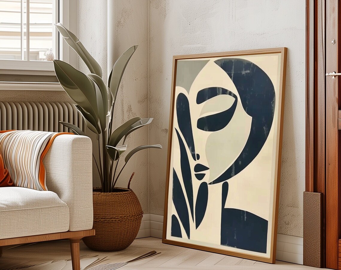 Matisse-Inspired Abstract Face Art Print, Minimal - Image 3