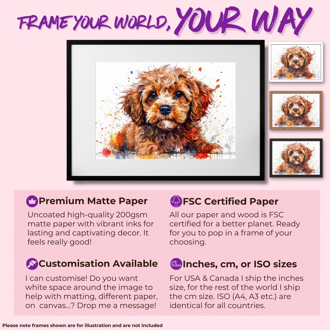 Cute Cavapoo Abstract Puppy Art Print, Dog Lovers - Image 2