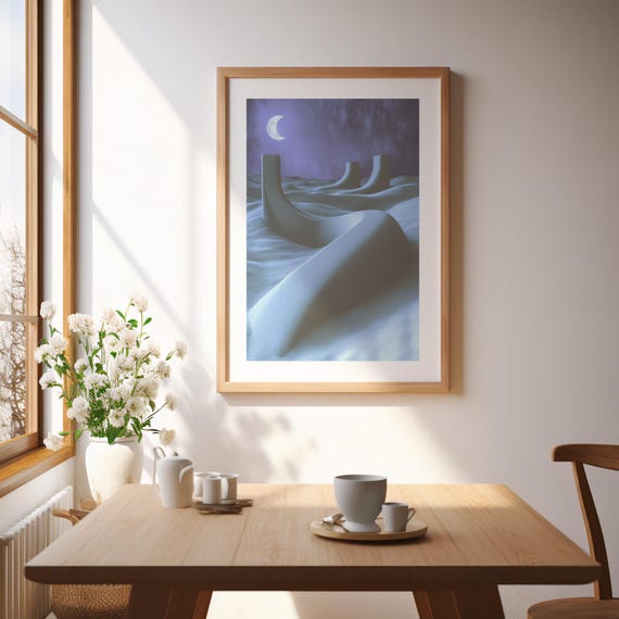 Framed Abstract Landscape Poster Modern Art Print Ready To Hang