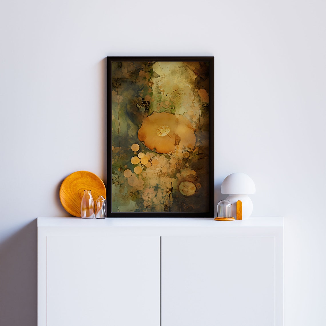 Warm Amber Fall Abstract Modern Neutral Moody Organic Wall Art - Image 2
