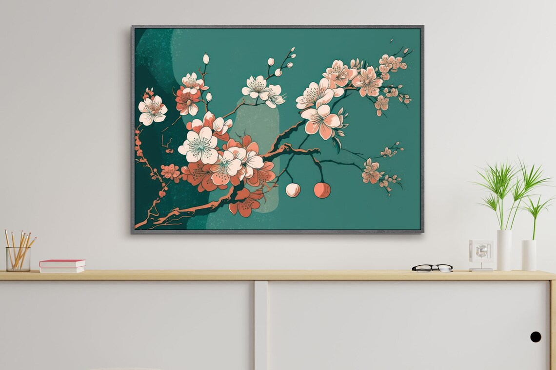 Sakura Japanese Cherry Blossom Botanical Art Print - Image 2