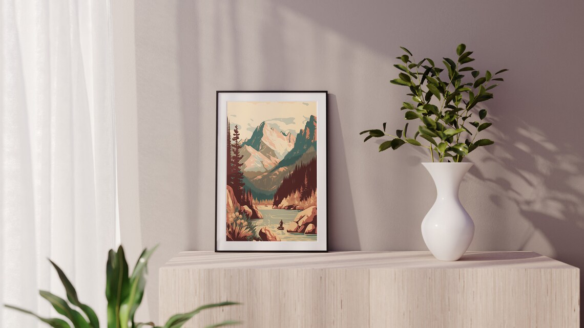 Galatin River Montana Rocky Mountain Travel Poster - Image 2