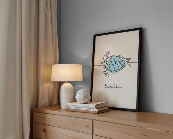 Turtle Wall Art Turtle Poster Minimalist Wall Art Minimalist Poster Animal Poster Sea Aninal Wall Art Office Decor