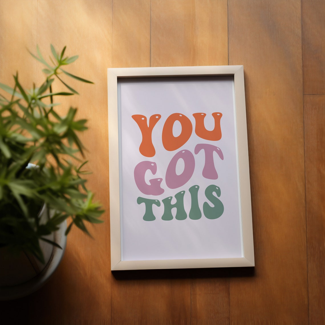 You Got This Groovy Retro Bubble Letter Encouragement Poster - Image 2