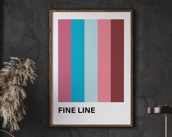 Fine Line Color Poster Print Art Pastel Gallery Wall Neutral Decor Boho Minimalist Instant