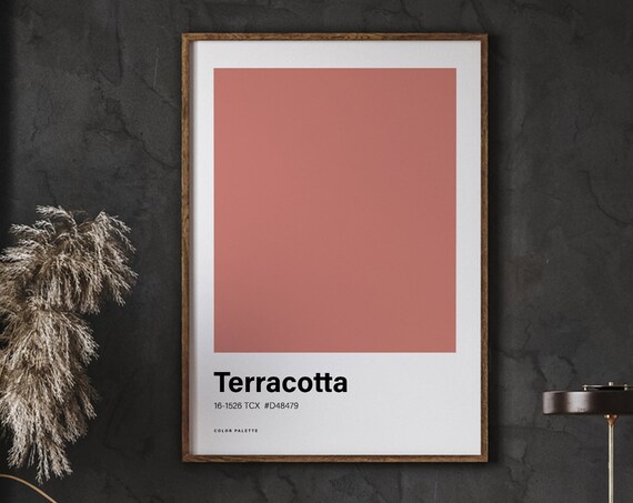Terracotta Color Poster Print Art Pastel Gallery Wall Neutral Decor Boho Instant