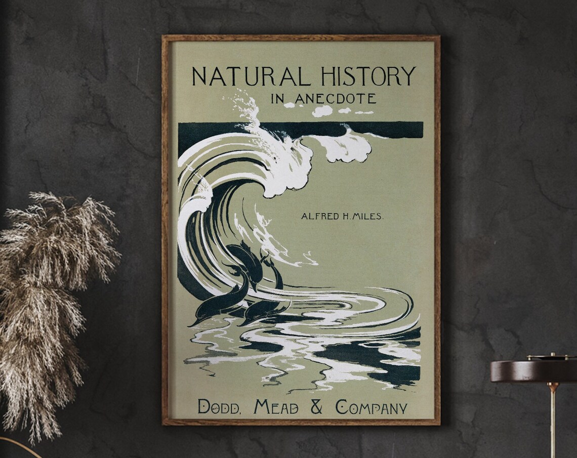 Natural History In Anecdote Poster Vintage Wave Book Cover Art Decor