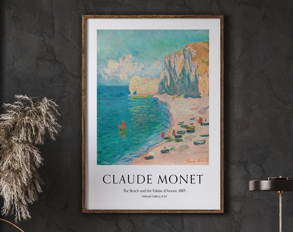 Claude Monet The Beach And Falaise d'Amont 1885 Normandy Poster