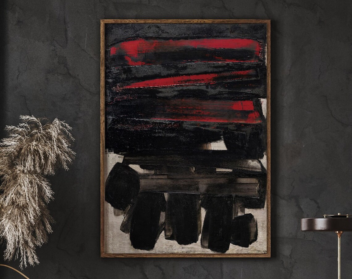 Pierre Soulages Museum Exhibition Abstract Art Print