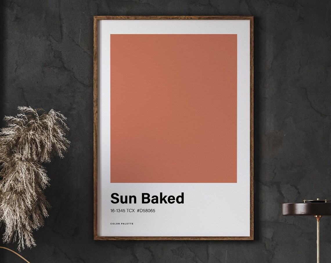 Sun Baked Color Palette Swatch Terracotta Dusty Rose Art Poster