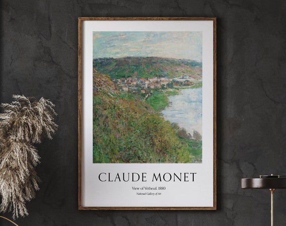 Cloude Monet Poster View Of Vtheuil Vintage Gallery Wall Art Exhibition Eclectic