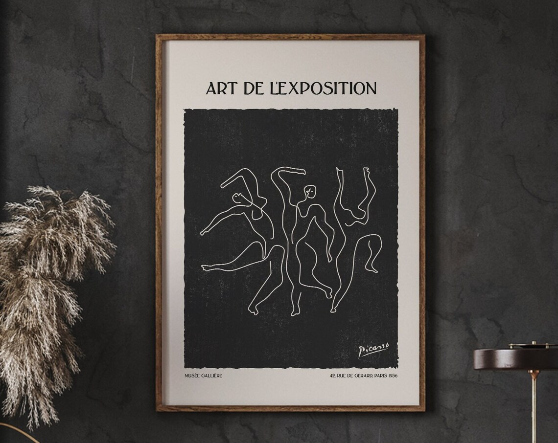 Pablo Picasso Dancers, Surrealist Minimalist Art Print