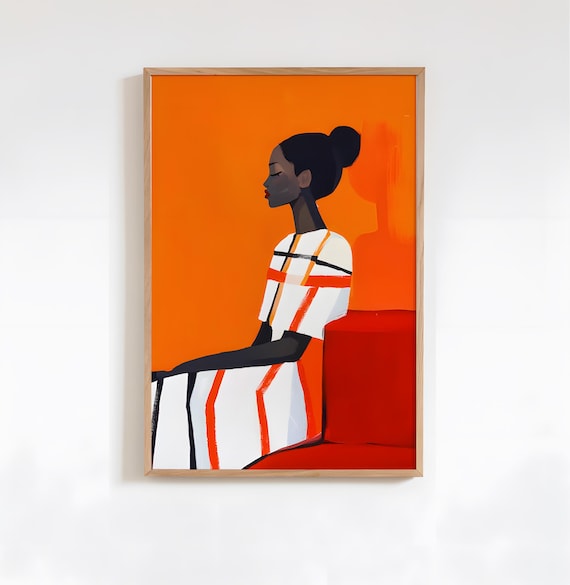 Abstract African Woman Minimalist Art Print
