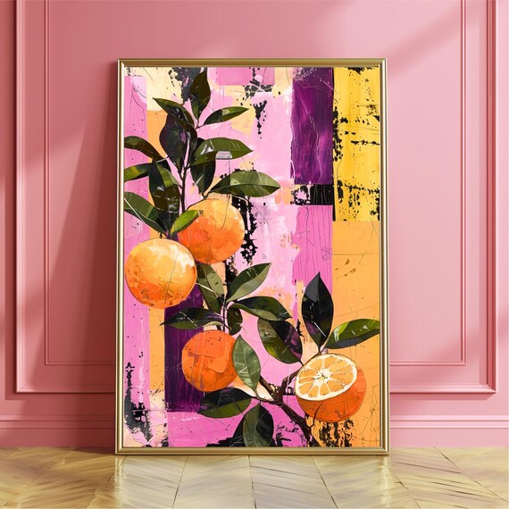 Bright Oranges on Branch Colorful Summer Kitchen Acrylic Poster