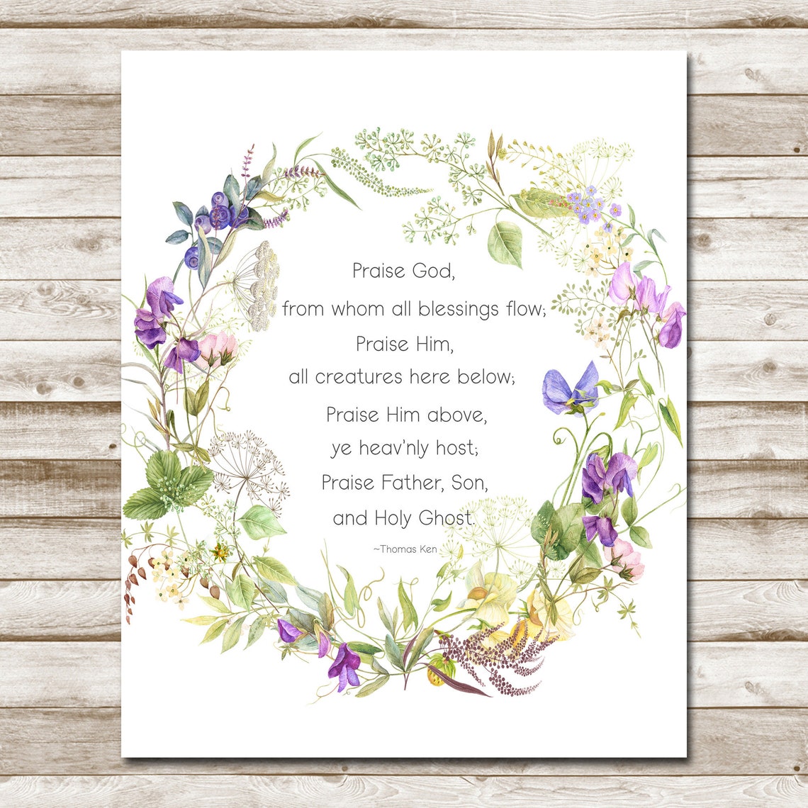 Praise God From Whom All Blessings Flow Doxology Wildflower Poster - Image 4