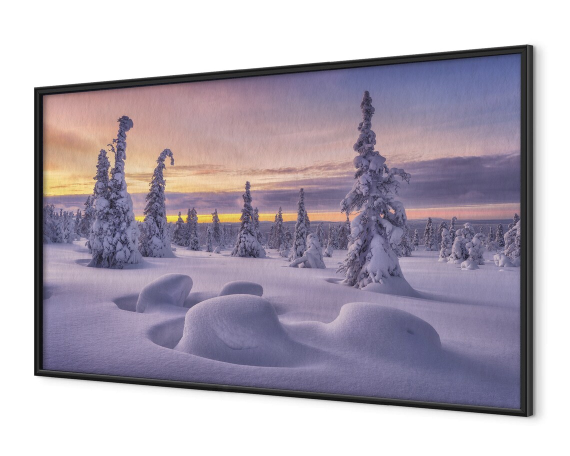 Finland Winter Wonderland Snowy Spruces Colorful Sunset Sky Poster - Image 4