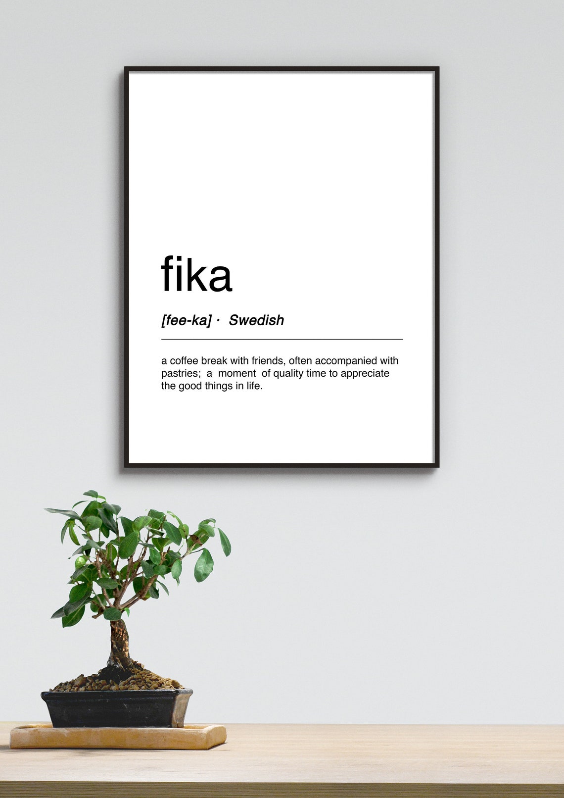 Fika Swedish Word Definition Art Print Coffee Break Nordic Wall Decor - Image 2