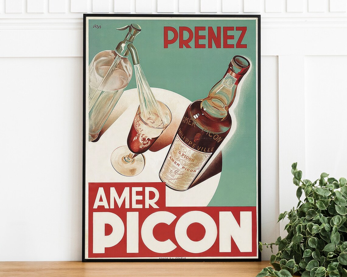Prenez Amer Picon Vintage French Aperitif Advertising Poster