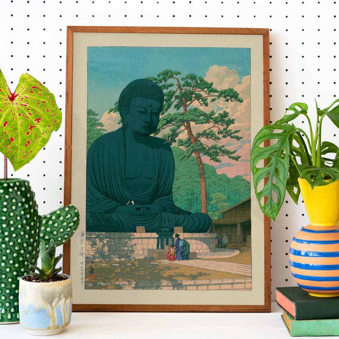 Kawase Hasui Great Buddha At Kamakura Japanese Woodblock Print - Image 2