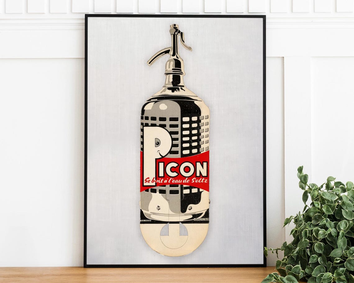 Picon Seltzer Siphon Bottle Vintage Se Boit A L Eau De Seltz Poster