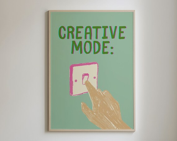Creative Mode Print Funny Office Prints Trendy Wall Art Prints Girly Apartment Decor Pink Retro Funky Wall Art