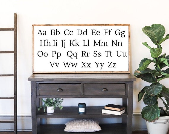 Alphabet Sign Playroom Wall Decor Farmhouse Kids Room Farmhouse Wall Decor Letter Sign