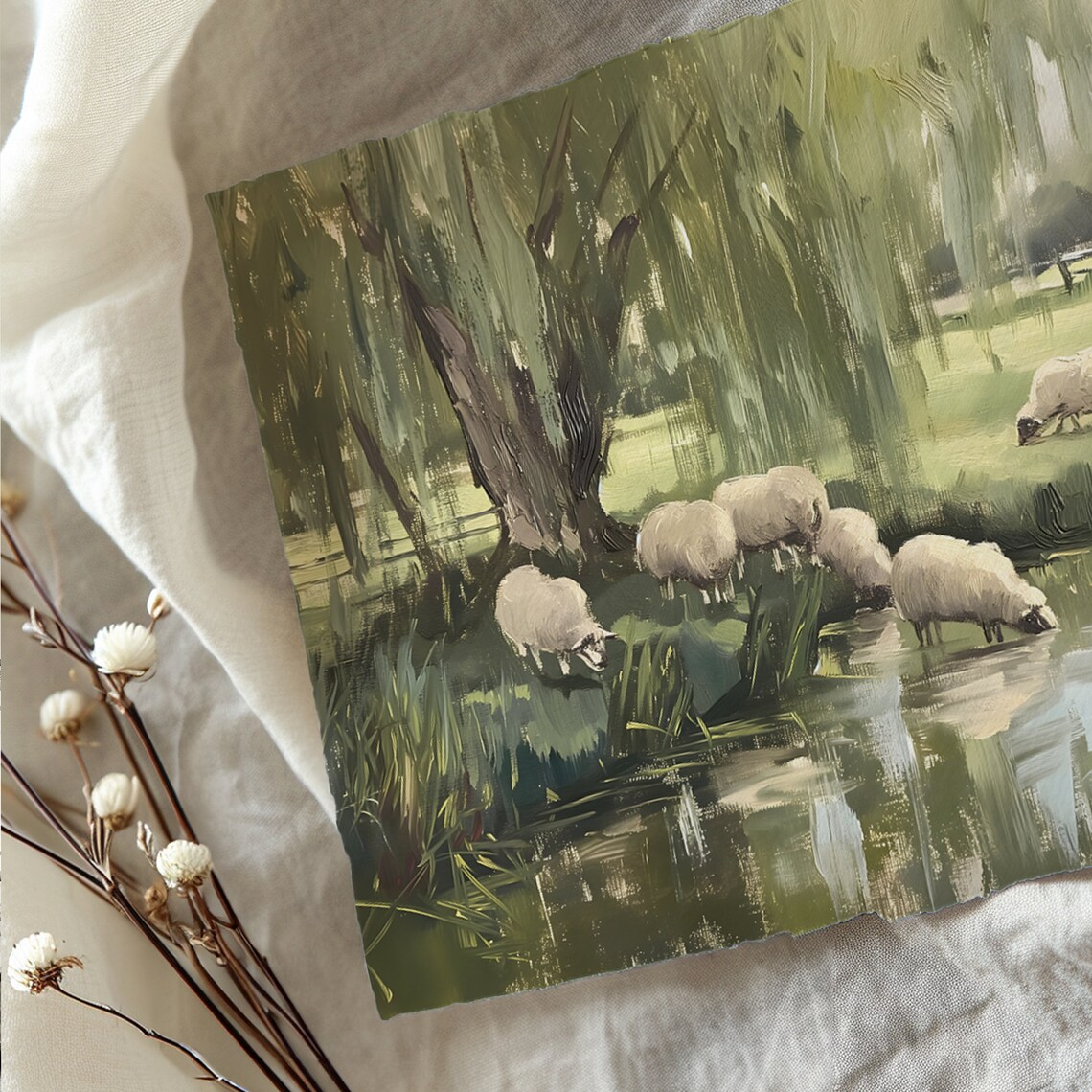 Countryside Scenery Vintage Art Print, Pastoral Landscape - Image 5