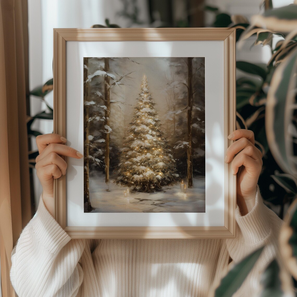 Winter Tree Vintage Wall Art, Snowy Forest Print - Image 3