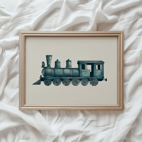Antique Train Vintage Nursery Wall Art Poster